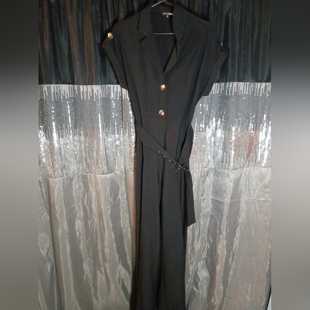 Women's Black & Gold Jumpsuit